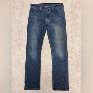 Levi's Men’s 513, 33 x 32, Dark Blue Slim Straight Jeans